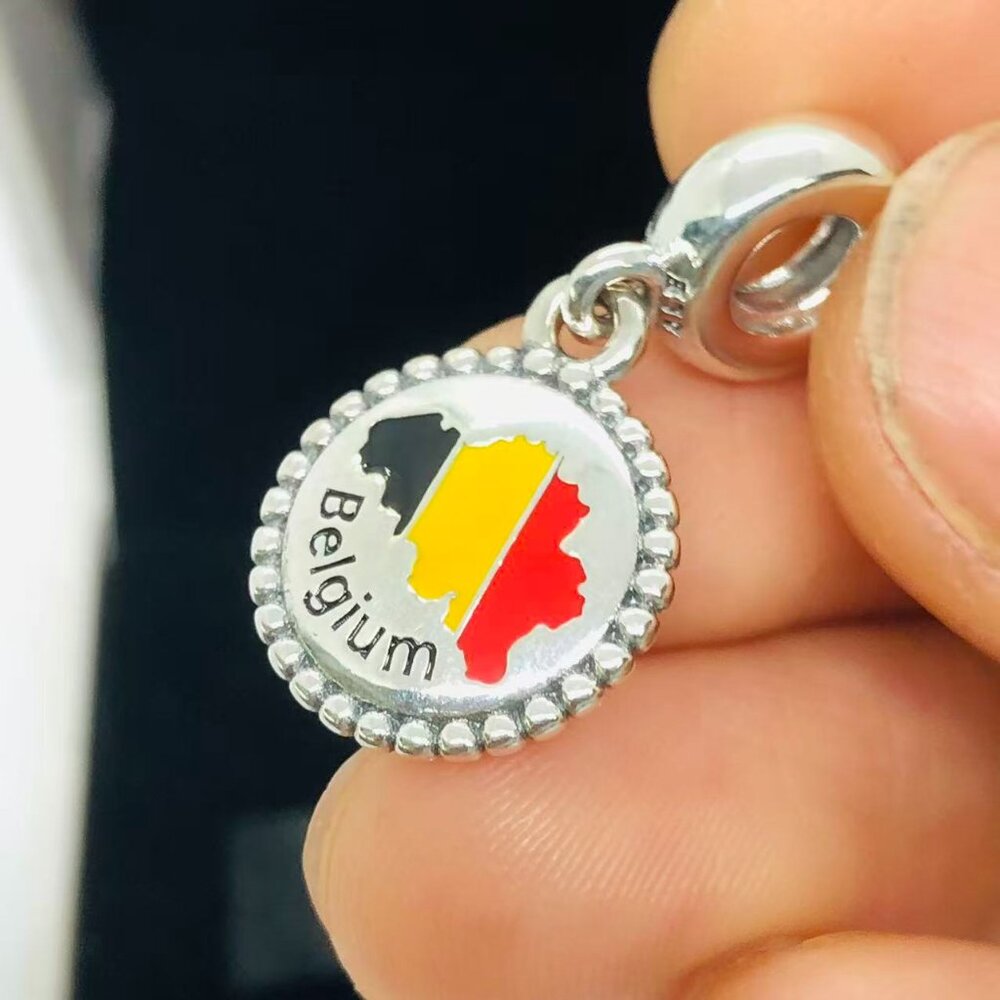 ✨🔥Pandora Belgium map Charm S925 Silver with box